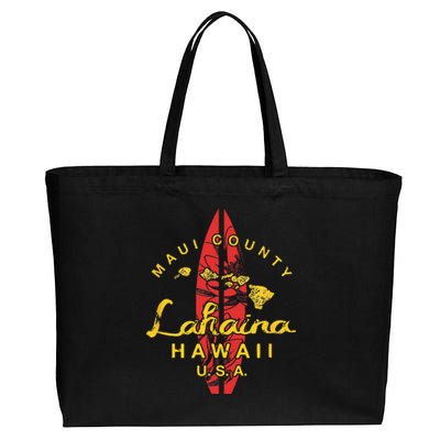 Hawaii Lahaina Maui Vintage Hawaiian Islands Surf Gift Cotton Canvas Jumbo Tote