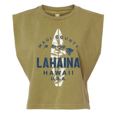 Hawaii Lahaina Maui Vintage Hawaiian Islands Surf Garment-Dyed Women's Muscle Tee