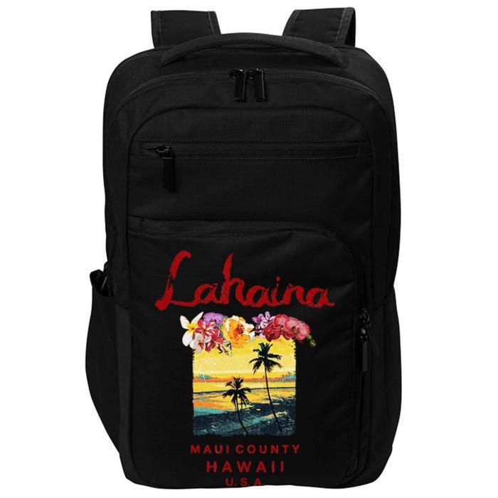 Hawaii Lahaina Maui Vintage Hawaiian Impact Tech Backpack