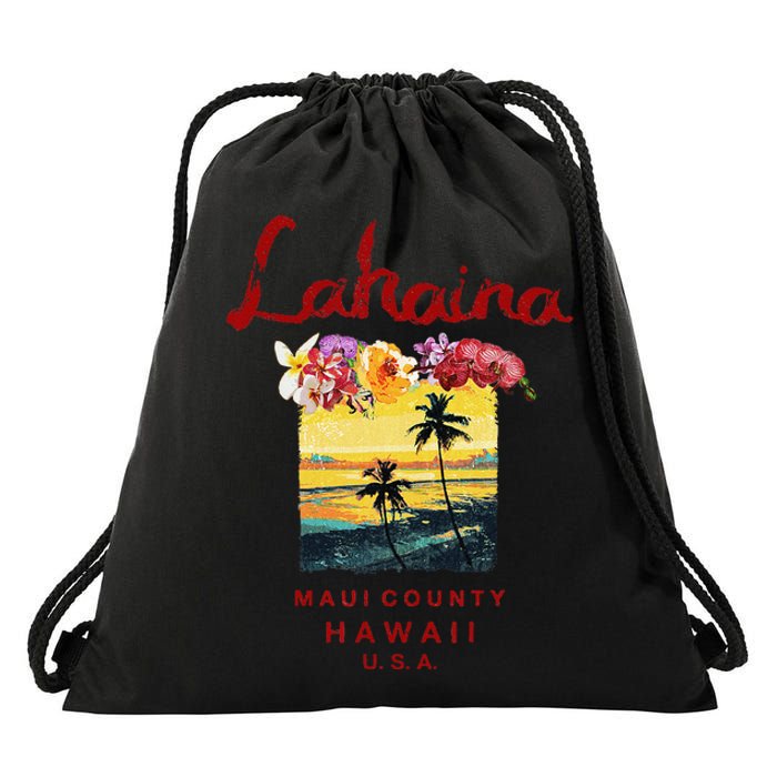 Hawaii Lahaina Maui Vintage Hawaiian Drawstring Bag