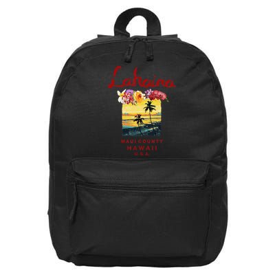 Hawaii Lahaina Maui Vintage Hawaiian 16 in Basic Backpack