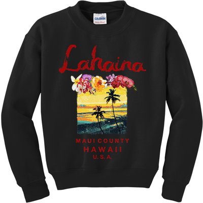 Hawaii Lahaina Maui Vintage Hawaiian Kids Sweatshirt