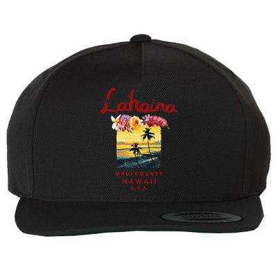 Hawaii Lahaina Maui Vintage Hawaiian Wool Snapback Cap