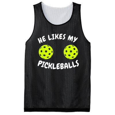 He Likes My Pickleballs Couple Pickleball Matching Mesh Reversible Basketball Jersey Tank