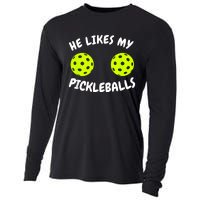 He Likes My Pickleballs Couple Pickleball Matching Cooling Performance Long Sleeve Crew