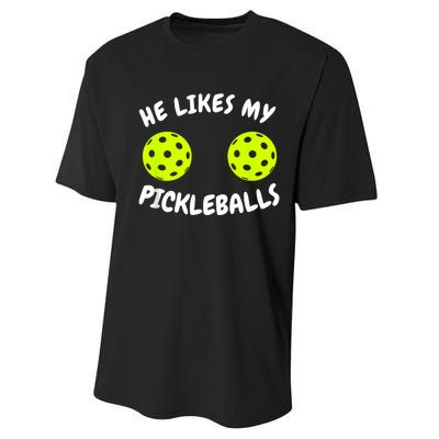 He Likes My Pickleballs Couple Pickleball Matching Performance Sprint T-Shirt