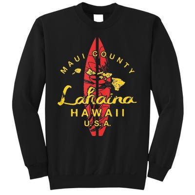 Hawaii Lahaina Maui Vintage Hawaiian Islands Surf Sweatshirt