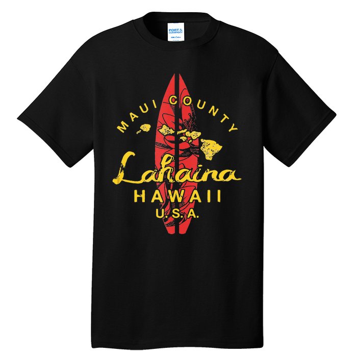 Hawaii Lahaina Maui Vintage Hawaiian Islands Surf Tall T-Shirt