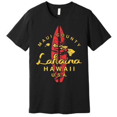 Hawaii Lahaina Maui Vintage Hawaiian Islands Surf Premium T-Shirt