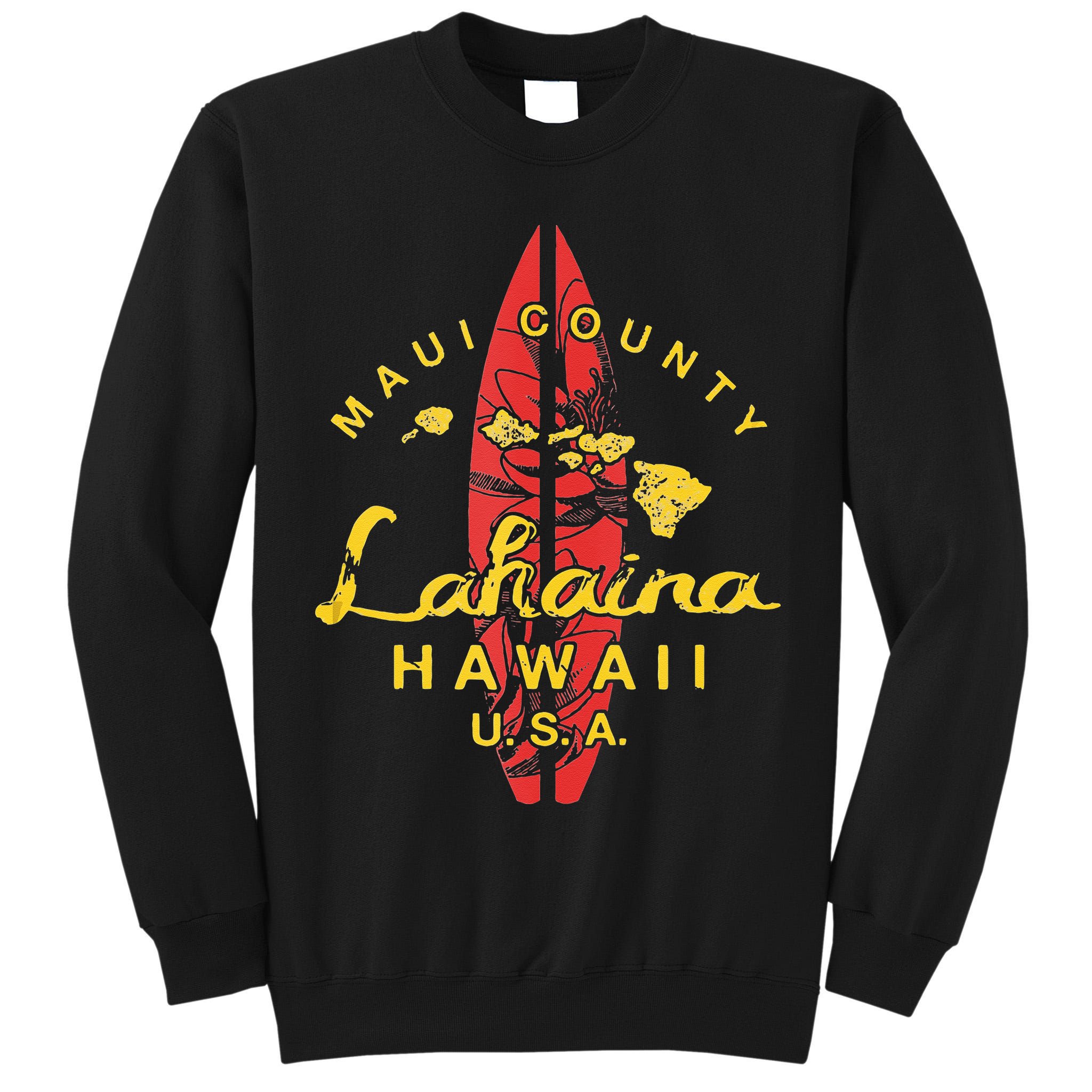 Hawaii Lahaina Maui Vintage Hawaiian Islands Surf Tall Sweatshirt