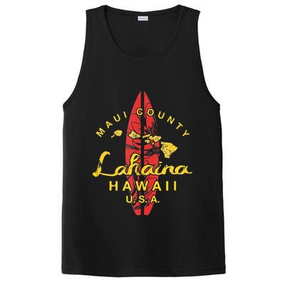 Hawaii Lahaina Maui Vintage Hawaiian Islands Surf PosiCharge Competitor Tank