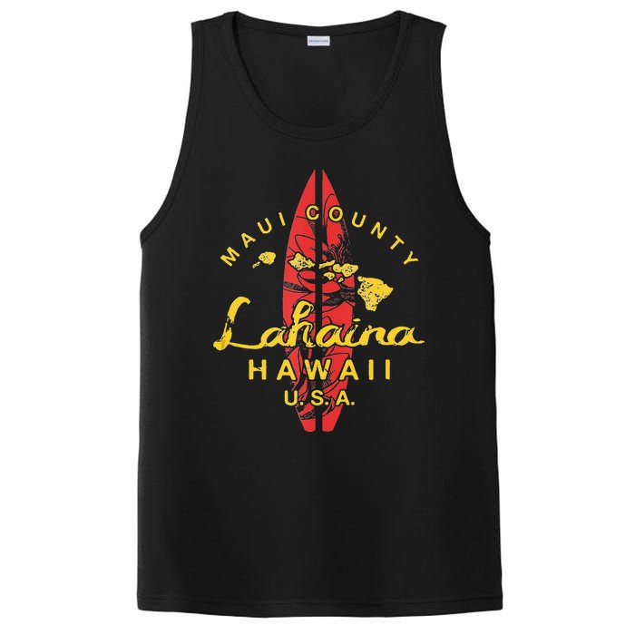 Hawaii Lahaina Maui Vintage Hawaiian Islands Surf PosiCharge Competitor Tank