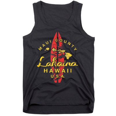 Hawaii Lahaina Maui Vintage Hawaiian Islands Surf Tank Top