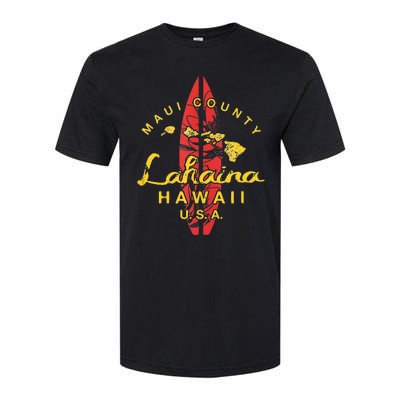 Hawaii Lahaina Maui Vintage Hawaiian Islands Surf Softstyle CVC T-Shirt