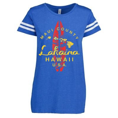 Hawaii Lahaina Maui Vintage Hawaiian Islands Surf Enza Ladies Jersey Football T-Shirt