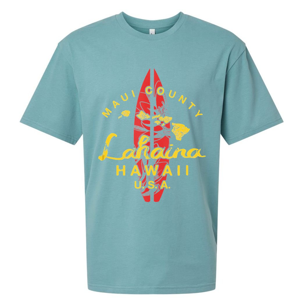 Hawaii Lahaina Maui Vintage Hawaiian Islands Surf Sueded Cloud Jersey T-Shirt