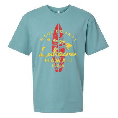 Hawaii Lahaina Maui Vintage Hawaiian Islands Surf Sueded Cloud Jersey T-Shirt