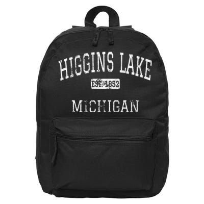 Higgins Lake Michigan Mi Vintage 16 in Basic Backpack