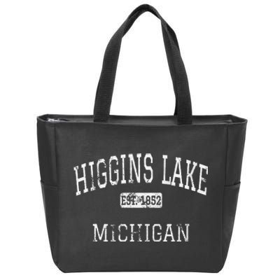 Higgins Lake Michigan Mi Vintage Zip Tote Bag