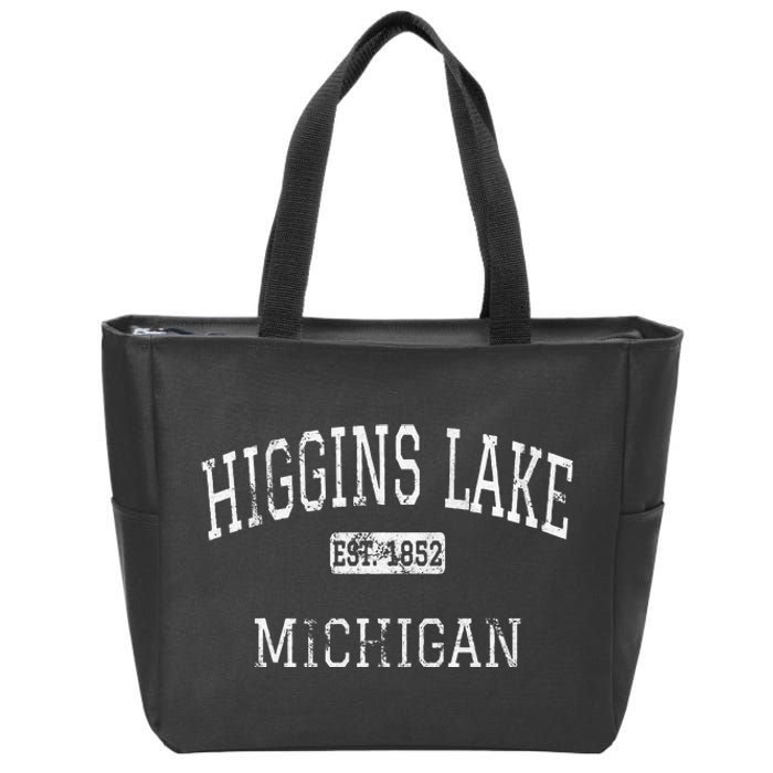 Higgins Lake Michigan Mi Vintage Zip Tote Bag