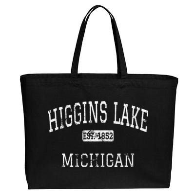 Higgins Lake Michigan Mi Vintage Cotton Canvas Jumbo Tote