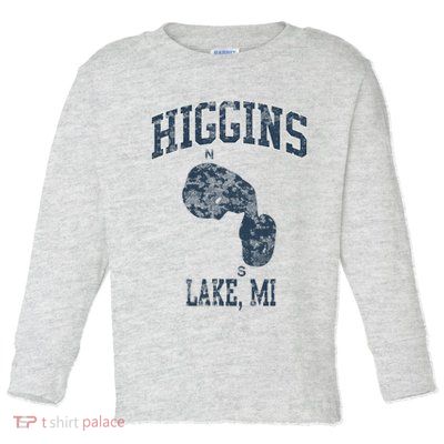 Higgins Lake Michigan Vintage Toddler Long Sleeve Shirt