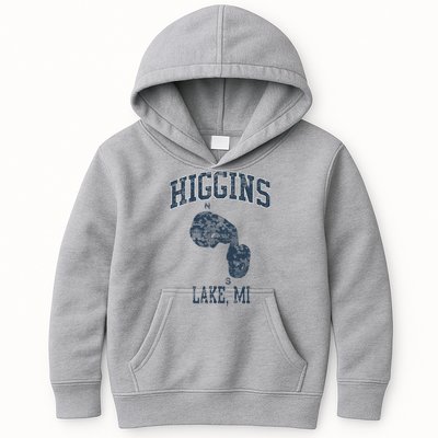 Higgins Lake Michigan Vintage Kids Hoodie