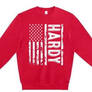 Hardy Last Name Funny Surname Team Hardy Family Reunion Premium Crewneck Sweatshirt