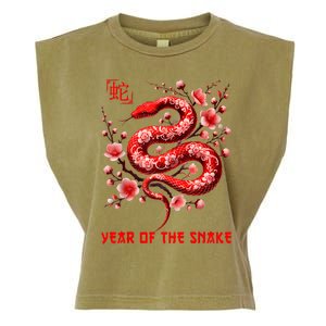 Happy Lunar New Year 2025 Year Of The Snake Zodiac Sign Garment-Dyed Women's Muscle Tee