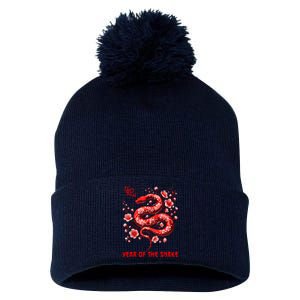 Happy Lunar New Year 2025 Year Of The Snake Zodiac Sign Pom Pom 12in Knit Beanie