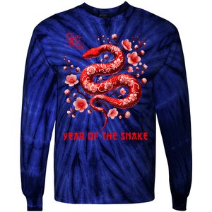 Happy Lunar New Year 2025 Year Of The Snake Zodiac Sign Tie-Dye Long Sleeve Shirt