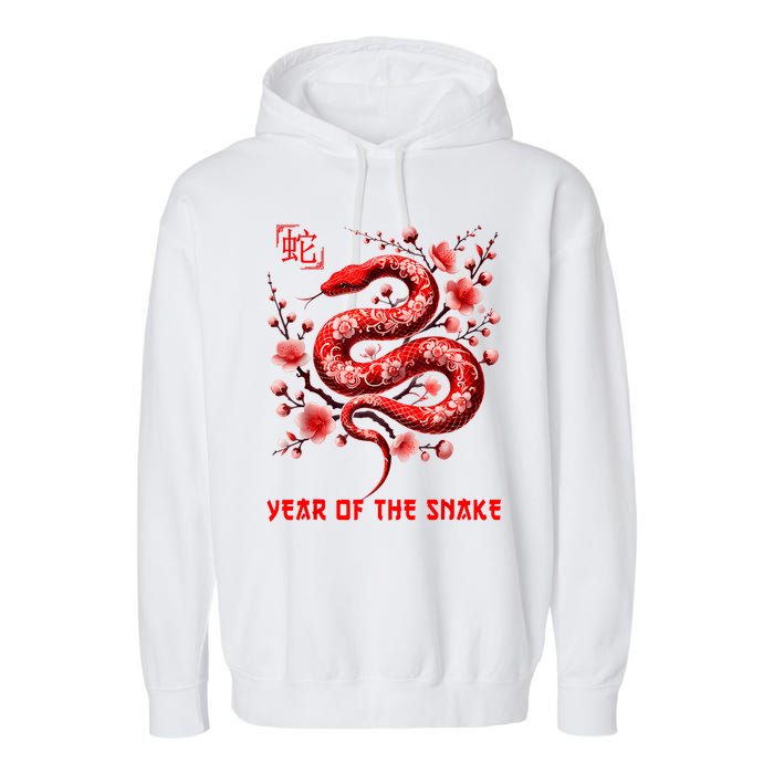 Happy Lunar New Year 2025 Year Of The Snake Zodiac Sign Garment-Dyed Fleece Hoodie