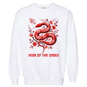 Happy Lunar New Year 2025 Year Of The Snake Zodiac Sign Garment-Dyed Sweatshirt