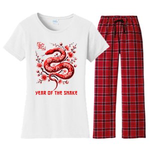 Happy Lunar New Year 2025 Year Of The Snake Zodiac Sign Women's Flannel Pajama Set