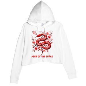 Happy Lunar New Year 2025 Year Of The Snake Zodiac Sign Crop Fleece Hoodie