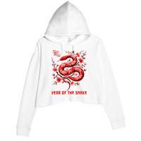 Happy Lunar New Year 2025 Year Of The Snake Zodiac Sign Crop Fleece Hoodie