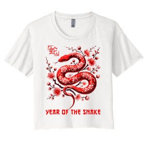 Happy Lunar New Year 2025 Year Of The Snake Zodiac Sign Women's Crop Top Tee