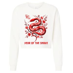 Happy Lunar New Year 2025 Year Of The Snake Zodiac Sign Cropped Pullover Crew