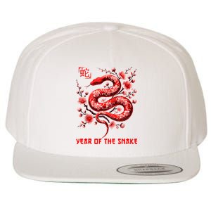 Happy Lunar New Year 2025 Year Of The Snake Zodiac Sign Wool Snapback Cap