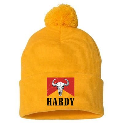 H.A.R.D.Y Last Name H.A.R.D.Y Family Western Style Pom Pom 12in Knit Beanie
