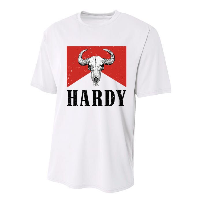 H.A.R.D.Y Last Name H.A.R.D.Y Family Western Style Youth Performance Sprint T-Shirt