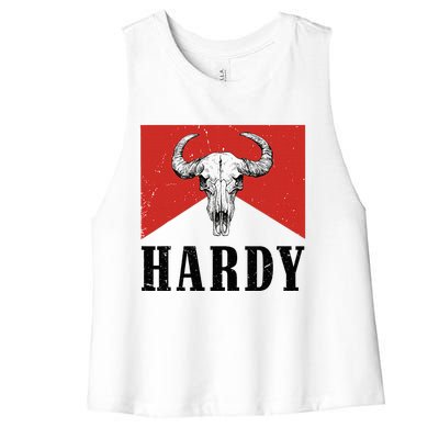 H.A.R.D.Y Last Name H.A.R.D.Y Family Western Style Women's Racerback Cropped Tank