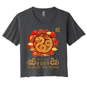 Happy Lunar New Year 2025 Year Of The Snake Zodiac Sign Women's Crop Top Tee