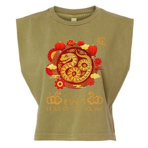 Happy Lunar New Year 2025 Year Of The Snake Zodiac Sign Garment-Dyed Women's Muscle Tee