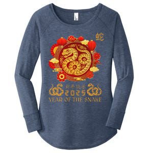 Happy Lunar New Year 2025 Year Of The Snake Zodiac Sign Women's Perfect Tri Tunic Long Sleeve Shirt