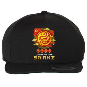 Happy Lunar New Year 2025 Year Of The Snake Zodiac Sign Wool Snapback Cap