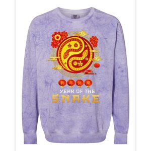 Happy Lunar New Year 2025 Year Of The Snake Zodiac Sign Colorblast Crewneck Sweatshirt