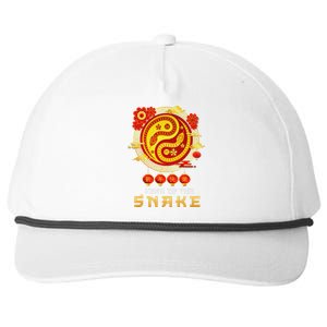 Happy Lunar New Year 2025 Year Of The Snake Zodiac Sign Snapback Five-Panel Rope Hat