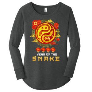 Happy Lunar New Year 2025 Year Of The Snake Zodiac Sign Women's Perfect Tri Tunic Long Sleeve Shirt