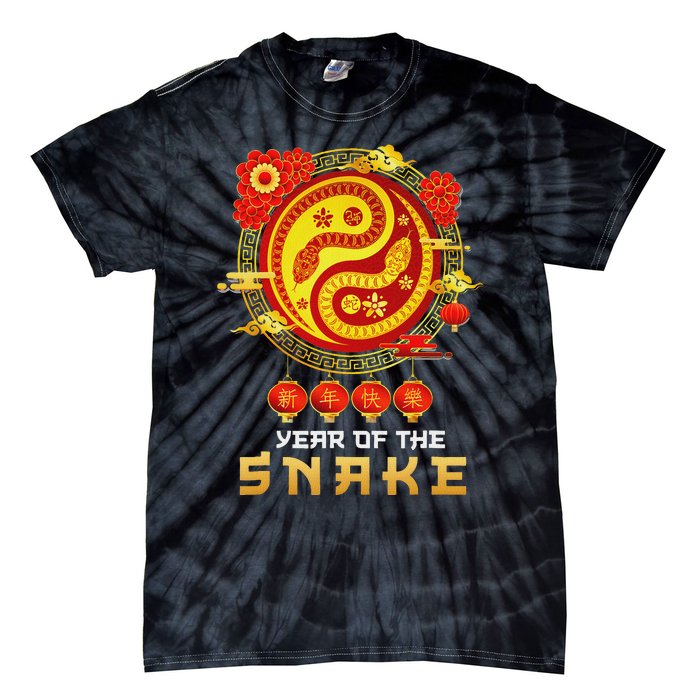 Happy Lunar New Year 2025 Year Of The Snake Zodiac Sign Tie-Dye T-Shirt